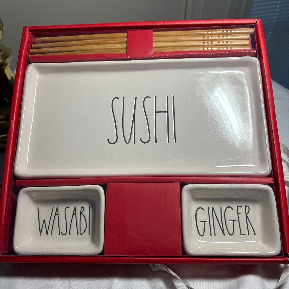Rae Dunn sushi and condiment dipping dishes